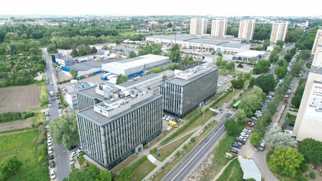 Budynki PPTP 28 Czerwca, widok z drona